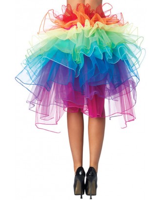 Ribbon Tie Rainbow Tulle Petticoat