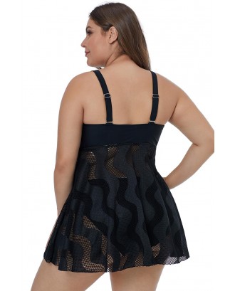 Black Plus Size Swim Dress