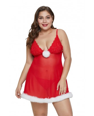 Plus Size Sleigh All Day Babydoll Set