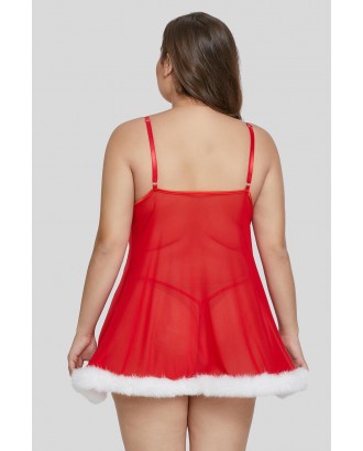 Plus Size Sleigh All Day Babydoll Set
