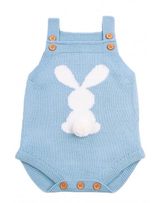 Cute Bunny Knitted Sapphire Newborn Romper