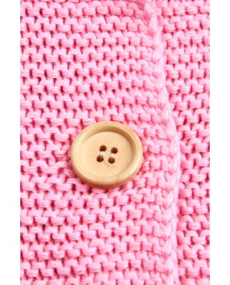 Pink Knit Hooded Infant Receiving Blanket